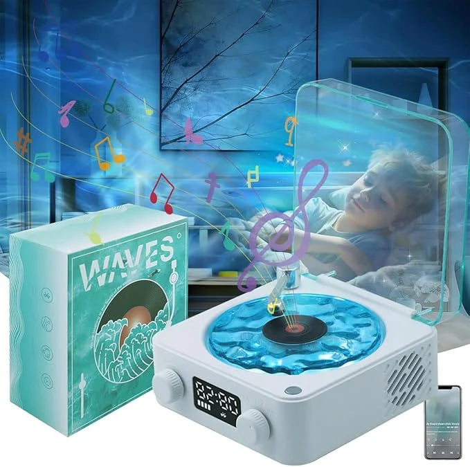 🌊 Waves Vinyl™ Bluetooth Speaker with Water Ripple Light Unique Decor & Thoughtful Gift Best Price in India