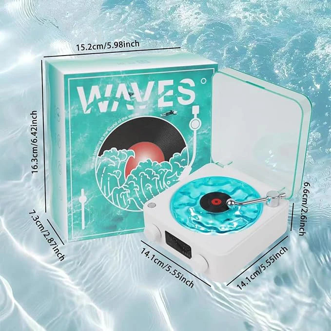 🌊 Waves Vinyl™ Bluetooth Speaker with Water Ripple Light Unique Decor & Thoughtful Gift Best Price in India