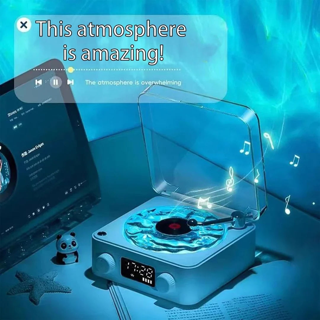 🌊 Waves Vinyl™ Bluetooth Speaker with Water Ripple Light Unique Decor & Thoughtful Gift Best Price in India