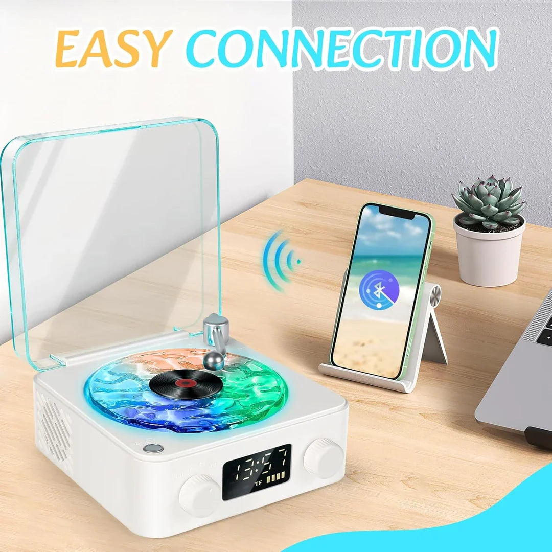 🌊 Waves Vinyl™ Bluetooth Speaker with Water Ripple Light Unique Decor & Thoughtful Gift Best Price in India