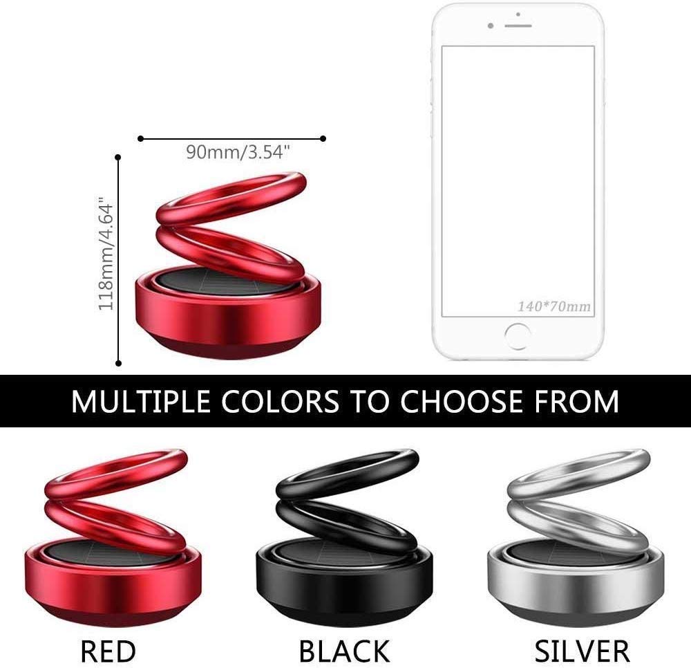 Solar Power Rotating Car Air Freshener Perfume (color as per stock)