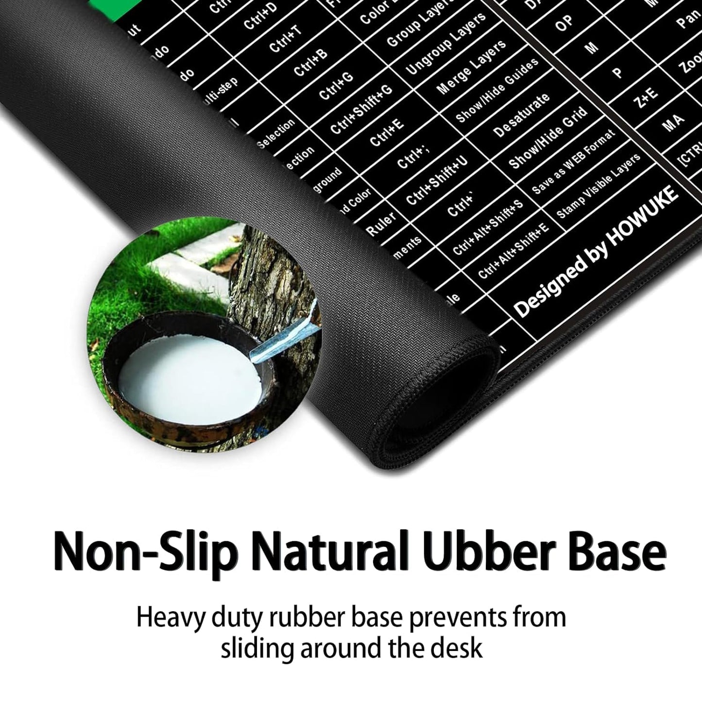 Anti-Slip Keyboard Shortcuts Mouse Pad (80x30cm)