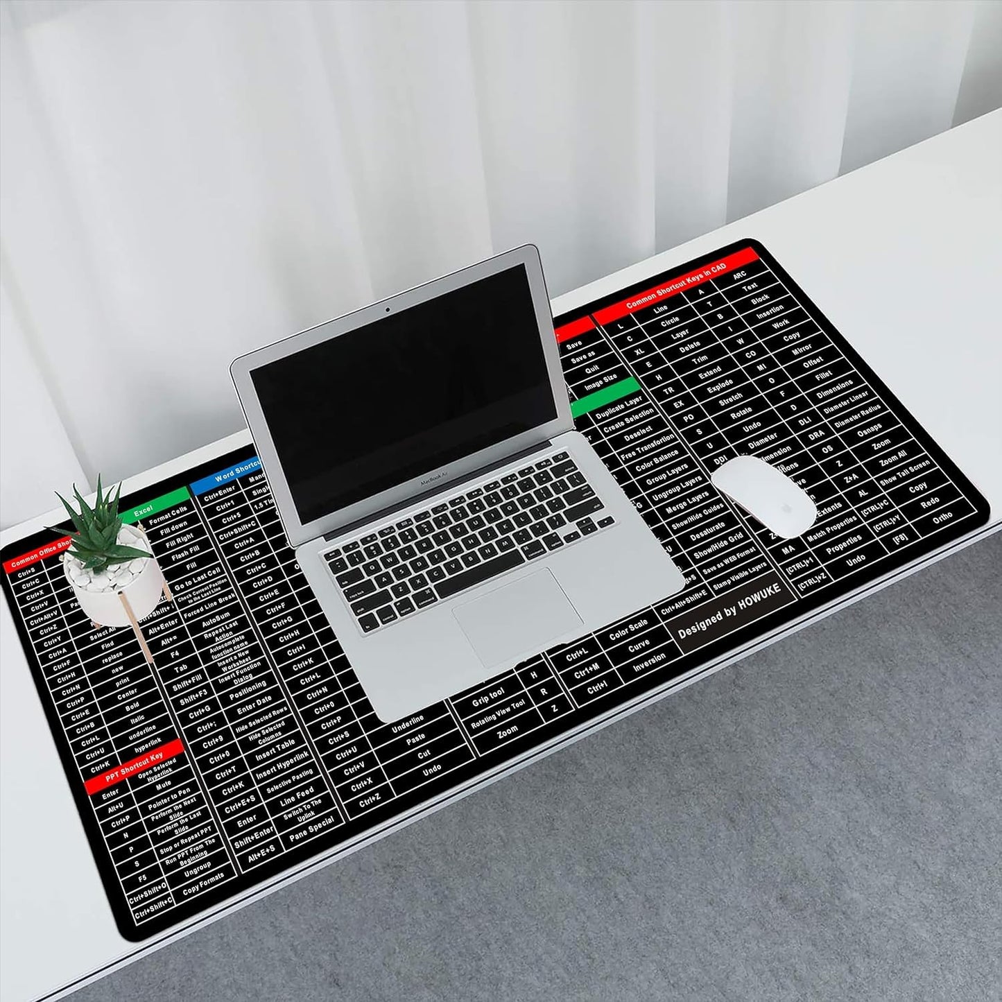 Anti-Slip Keyboard Shortcuts Mouse Pad (80x30cm)