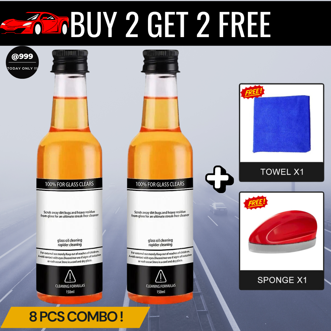 CERAKOTE® Hydrophobic Automotive Rain Repellant, Long-Lasting Visibility and Shine + FREE SPONGE & TOWEL )