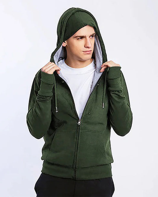 Full Sleeve Olive Unisex Travel Jacket