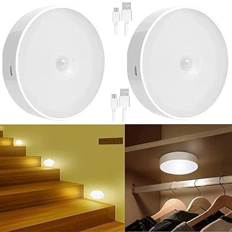 Pack of 2 Motion Sensor Light With USB Charging Wireless Self Adhesive LED