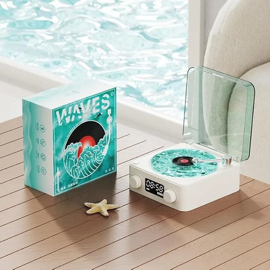 🌊 Waves Vinyl™ Bluetooth Speaker with Water Ripple Light Unique Decor & Thoughtful Gift Best Price in India