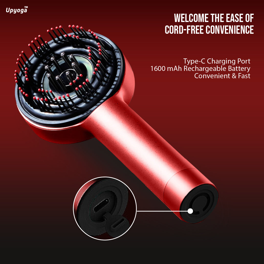 Upyoga Trilogy Red Light Therapy Hair Scalp Massager & Oil Applicator Hair Rejuvenation Device | 1 Year Warranty
