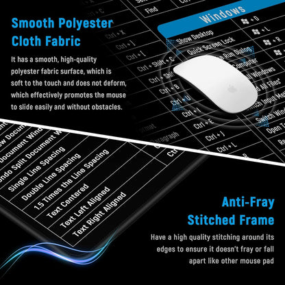 Anti-Slip Keyboard Shortcuts Mouse Pad (80x30cm)
