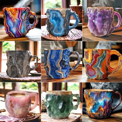 (New year Sale ) ✨️2025 New Mineral Crystal Coffee Mugs☕